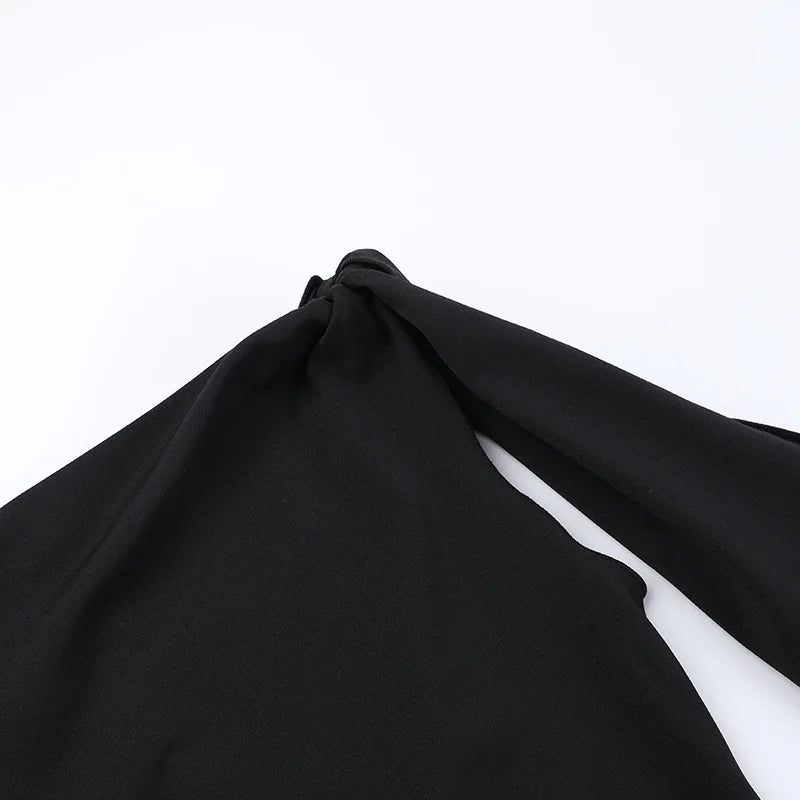 Women's Hot Sweetheart Long Dress New Fashion Asymmetric Temperament Slim Package Hip Simple Tie Dresses