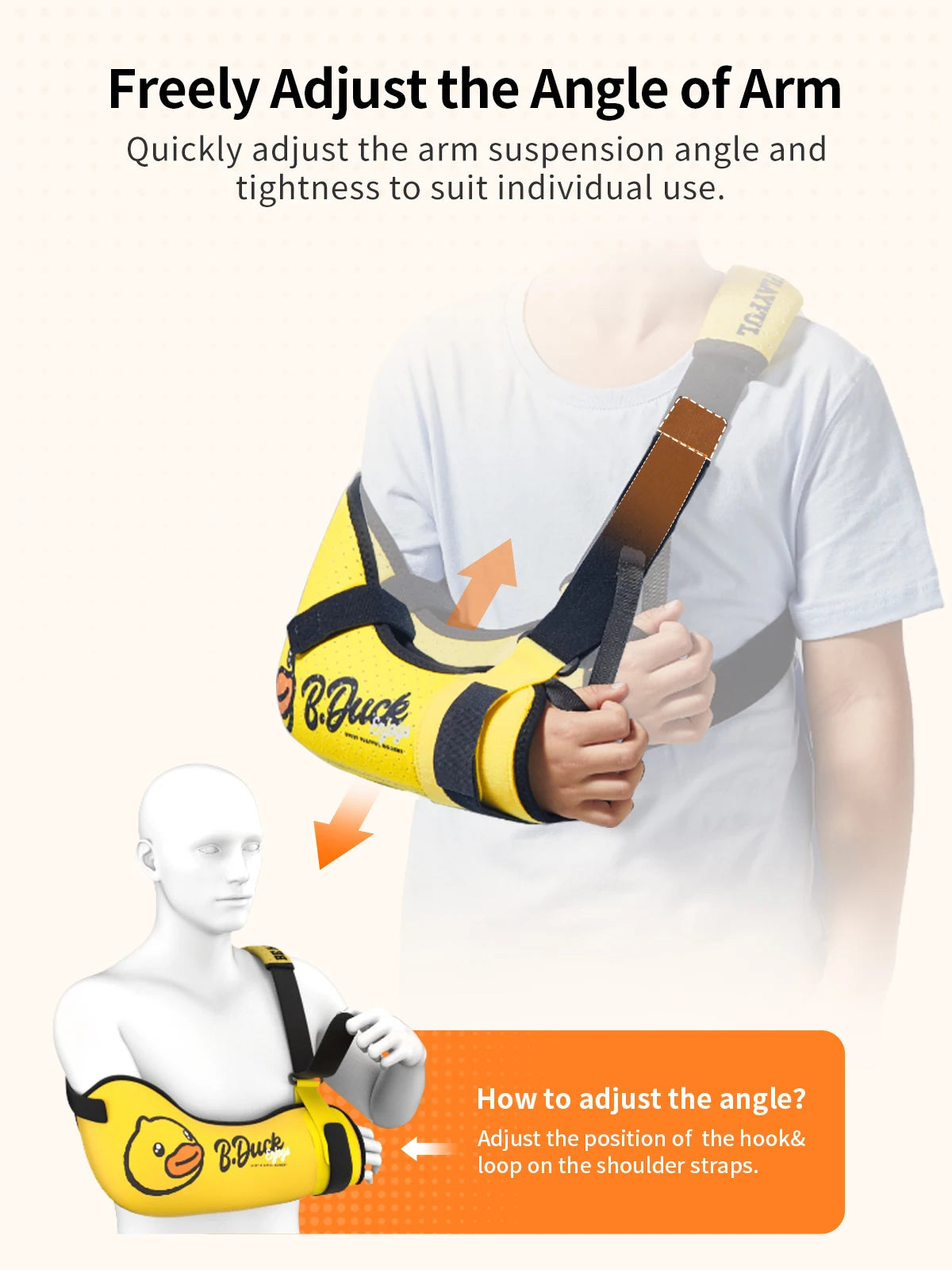 VELPEAU Kids Arm Sling Shoulder Immobilizer with Waist Strap, Sponge Filled Design, Arm Support Brace for Children, Boys, Girls