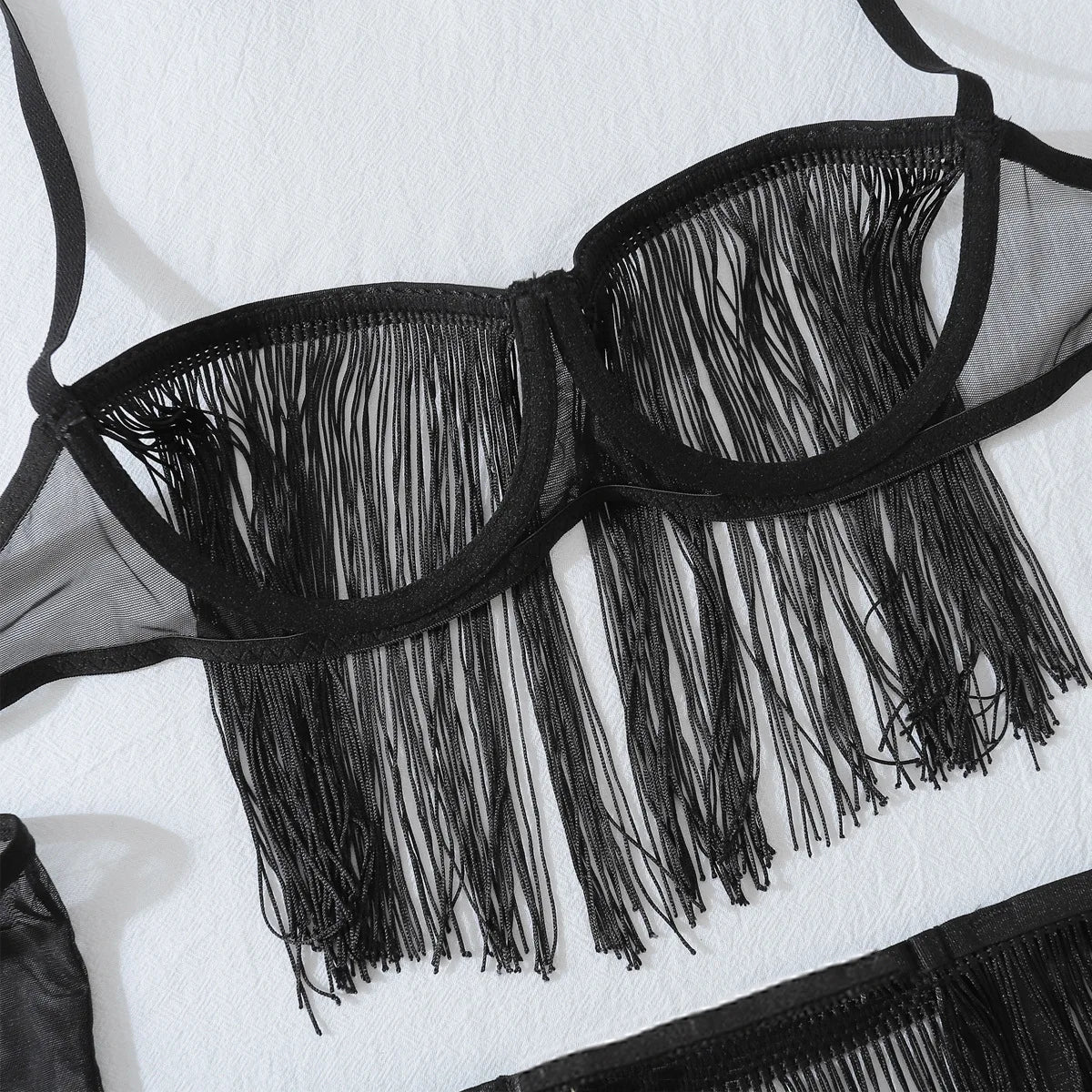 New Fashion Hot Selling Underwear Lace Perspective Tassel Sexy Ballet Short Skirt Set of 6 Women's Underwear Set of 6