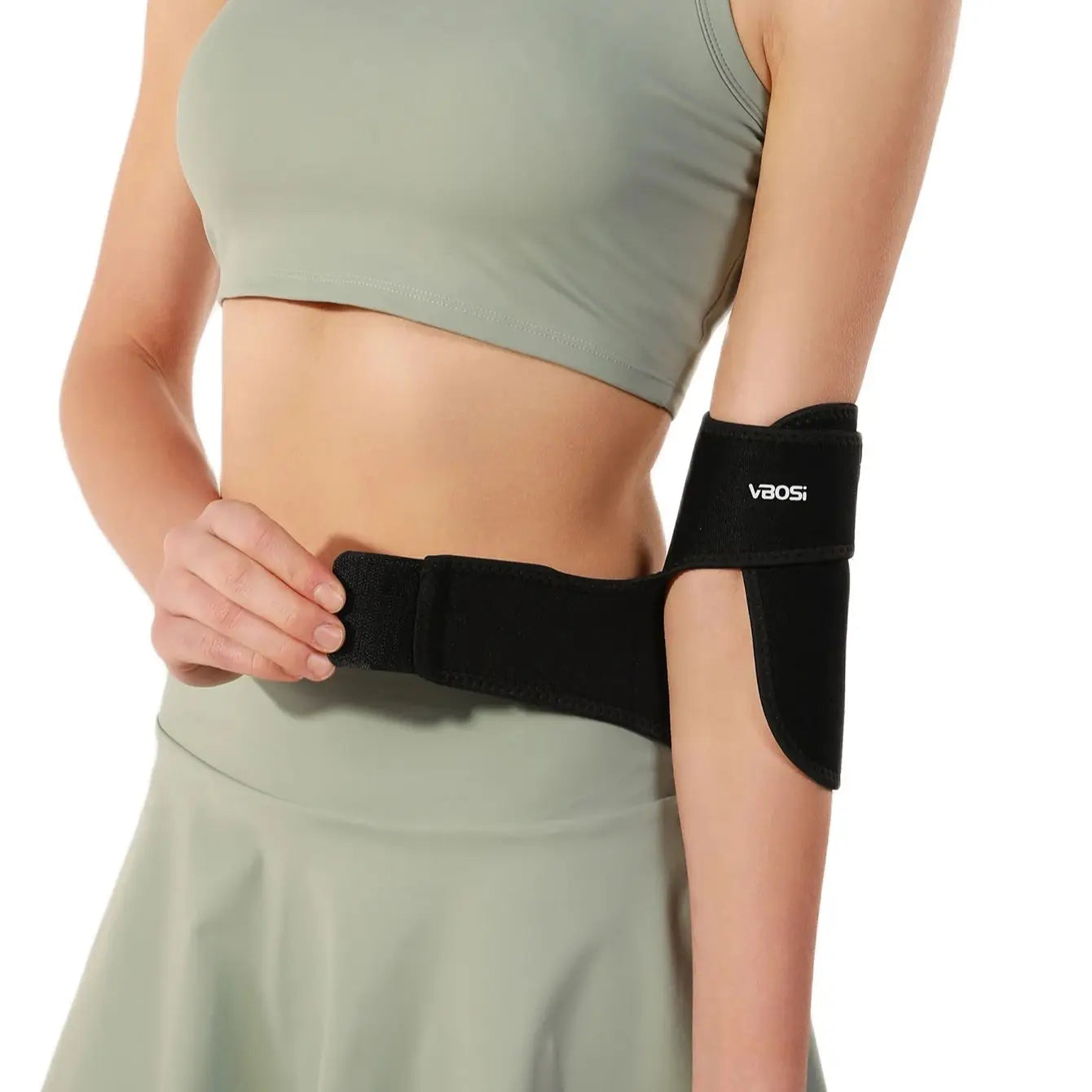 1 Piece Unisex Adjustable Neoprene Elbow Support Brace - Comfortable Sports Fitness Protector for Men and Women