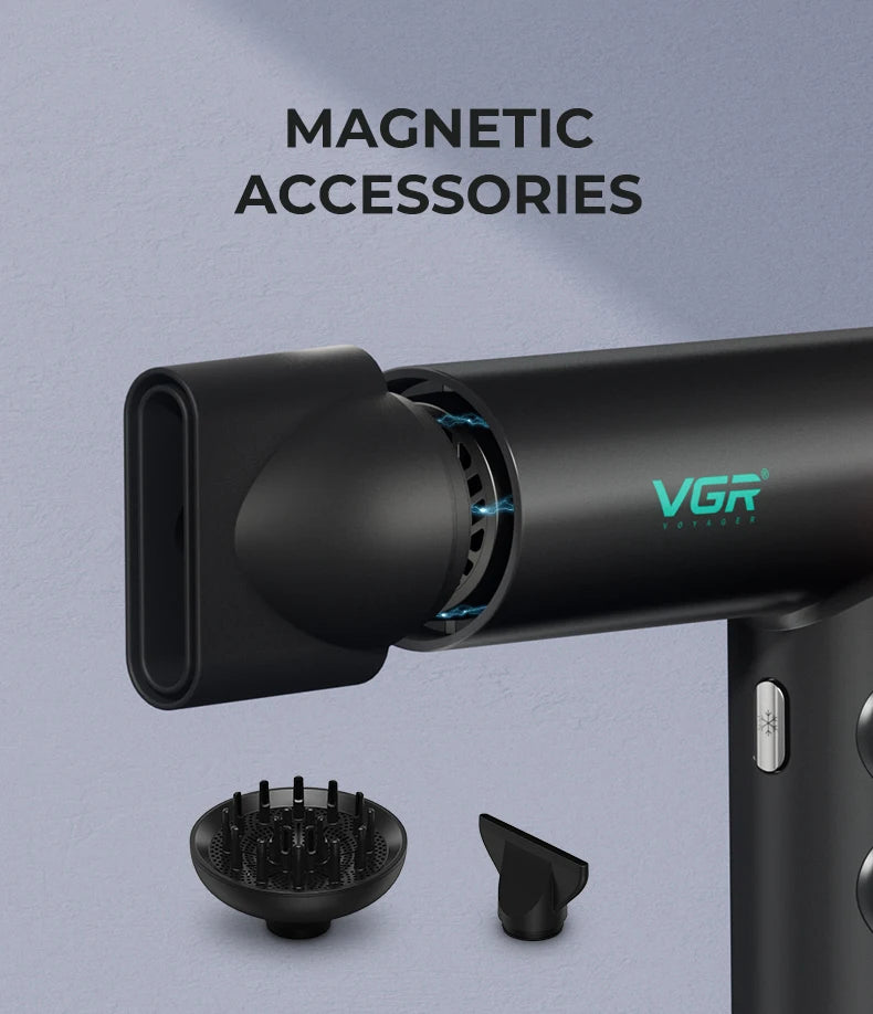 VGR Hair Dryers Professional Air Blower Negative Ion Hair Dryer 110000 RPM Hair Dryer Machine BLDC Motor Barber Salon V-401