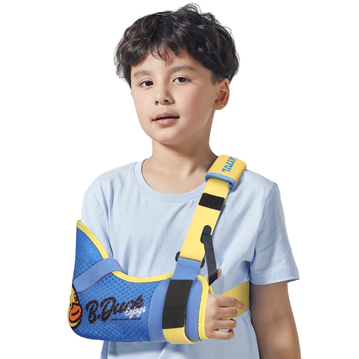 VELPEAU Kids Arm Sling Shoulder Immobilizer with Waist Strap, Sponge Filled Design, Arm Support Brace for Children, Boys, Girls