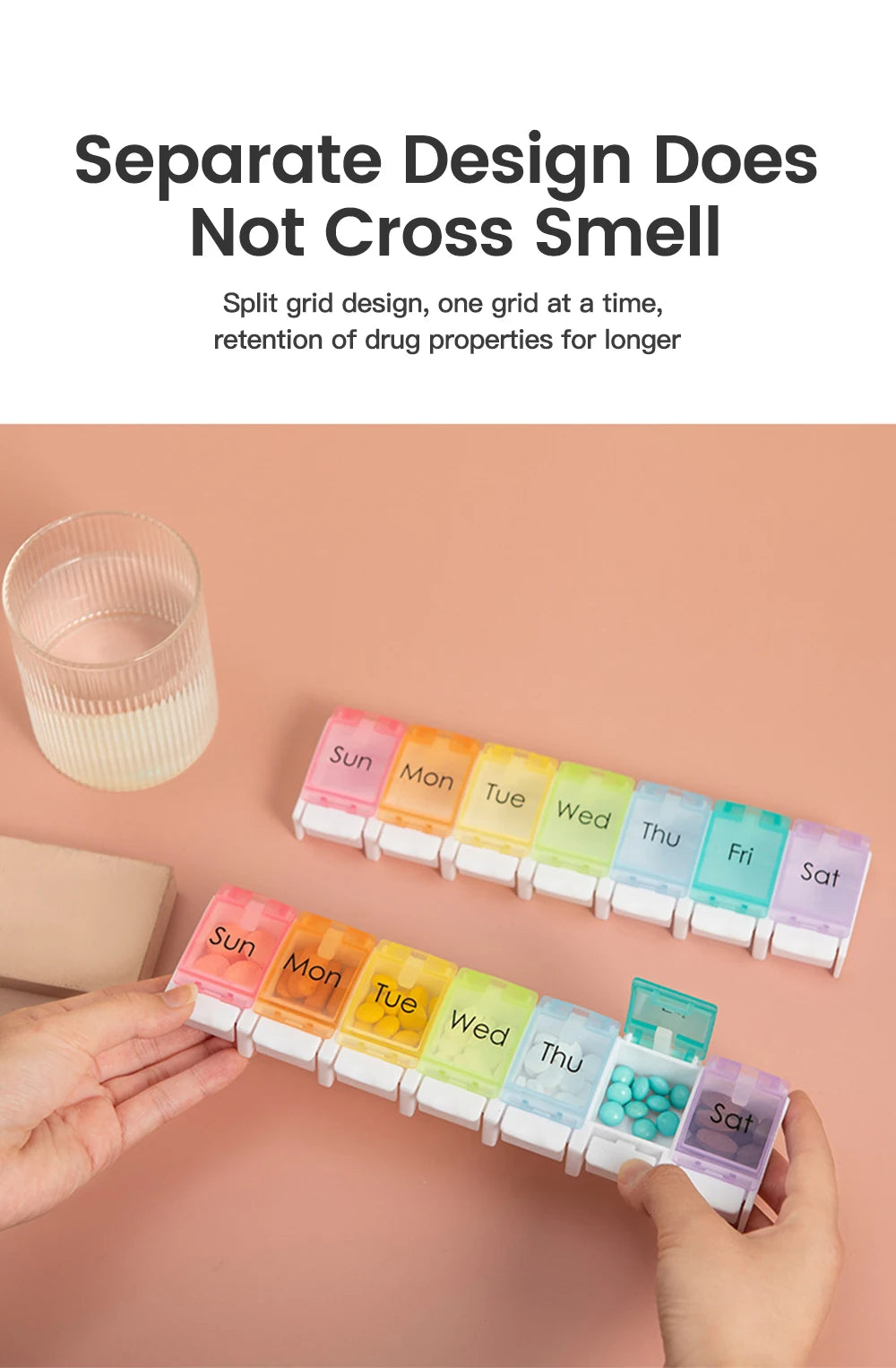 7 Days Weekly Pillbox Tablet Holder Medicine Storage Case Drug Container Pill Box Tablet Storage Box Organizer 7 Cells Pill Case