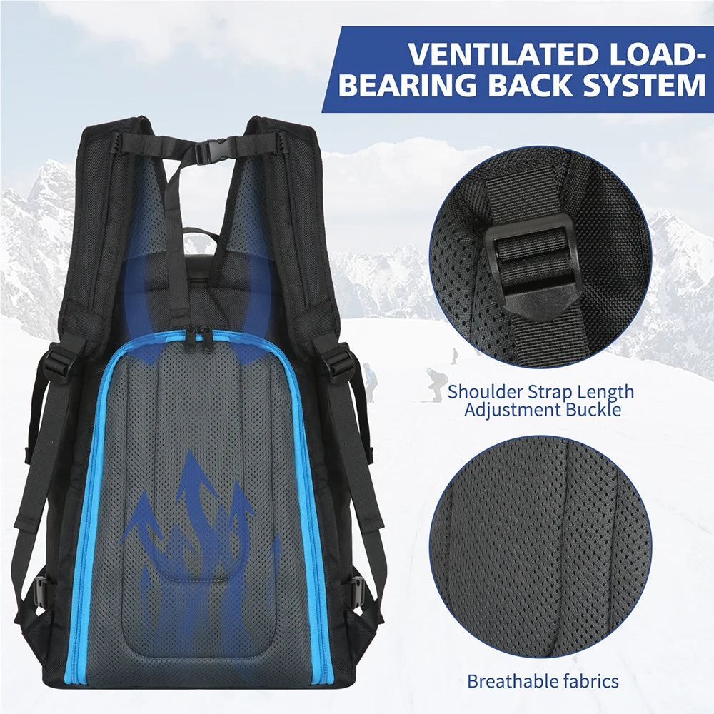 Ski Boots Bag Outdoor Skiing Capacity Large Backpack Unisex Dry Wet Separation Waterproof Storage Helmets Boot Gloves Snowboard