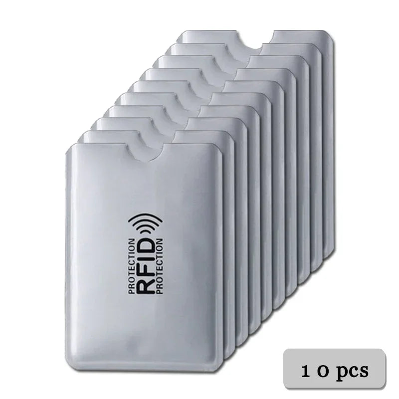 5/10/20pcs Portable Anti Rfid Wallet Blocking Reader Lock Bank Card Holder Id Bank Card Case Protection Metal Credit Card Holder