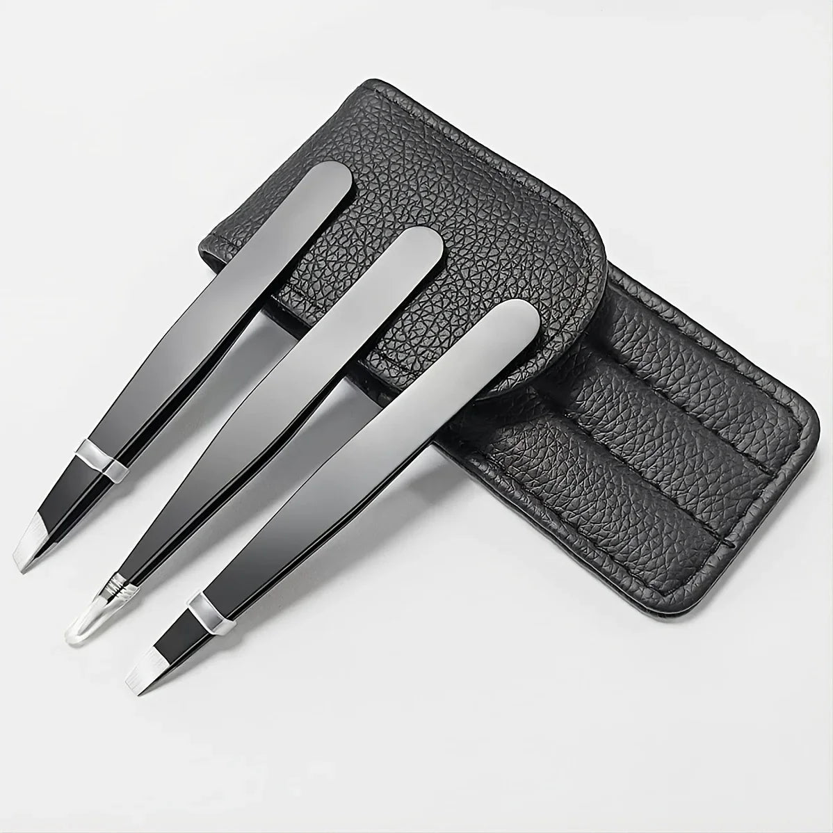 3pcs Premium Stainless Steel Eyebrow Tweezers Set  Precision Sharp Tip Tweezers for Body Ingrown and Facial Hair Removal