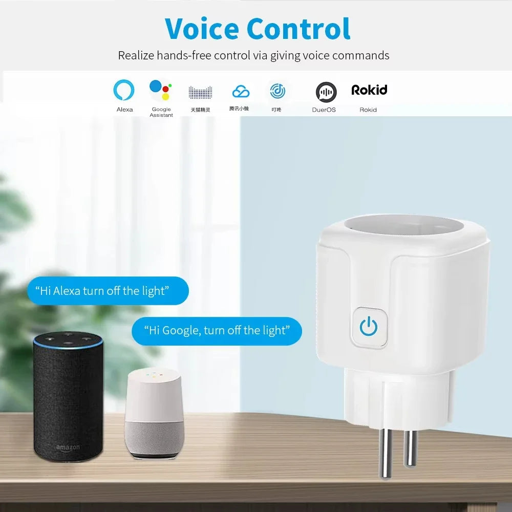 ZigBee 3.0 WiFi Smart Plug EU 16A/20A Power Monitor Socket Smart Life APP Remote Control Timer Voice Control Alexa Google Home