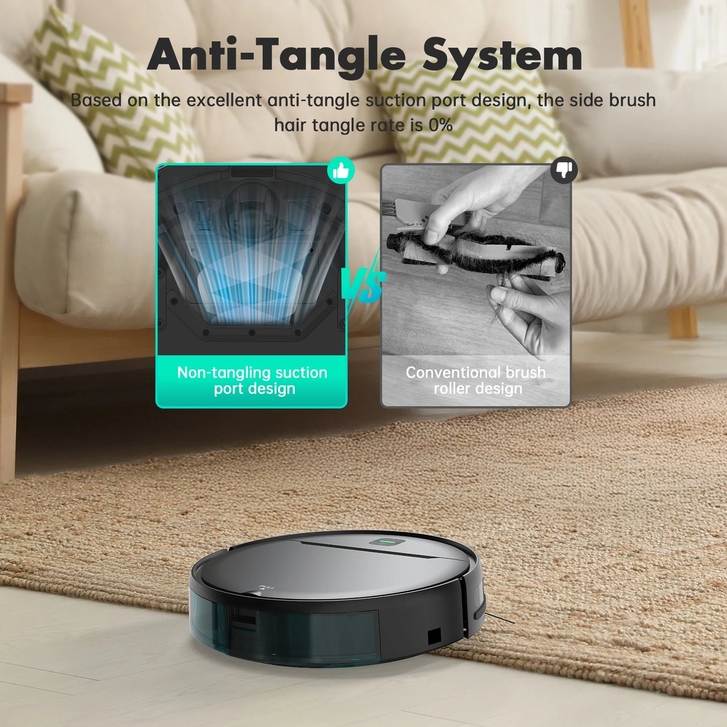 Noreter Robotic Vacuum 35KPa Auto-Charge/Vacuum-Mop 2-in-1 Programmable Cleaner Hardwood/Tile/Carpet Smart Cleaning System