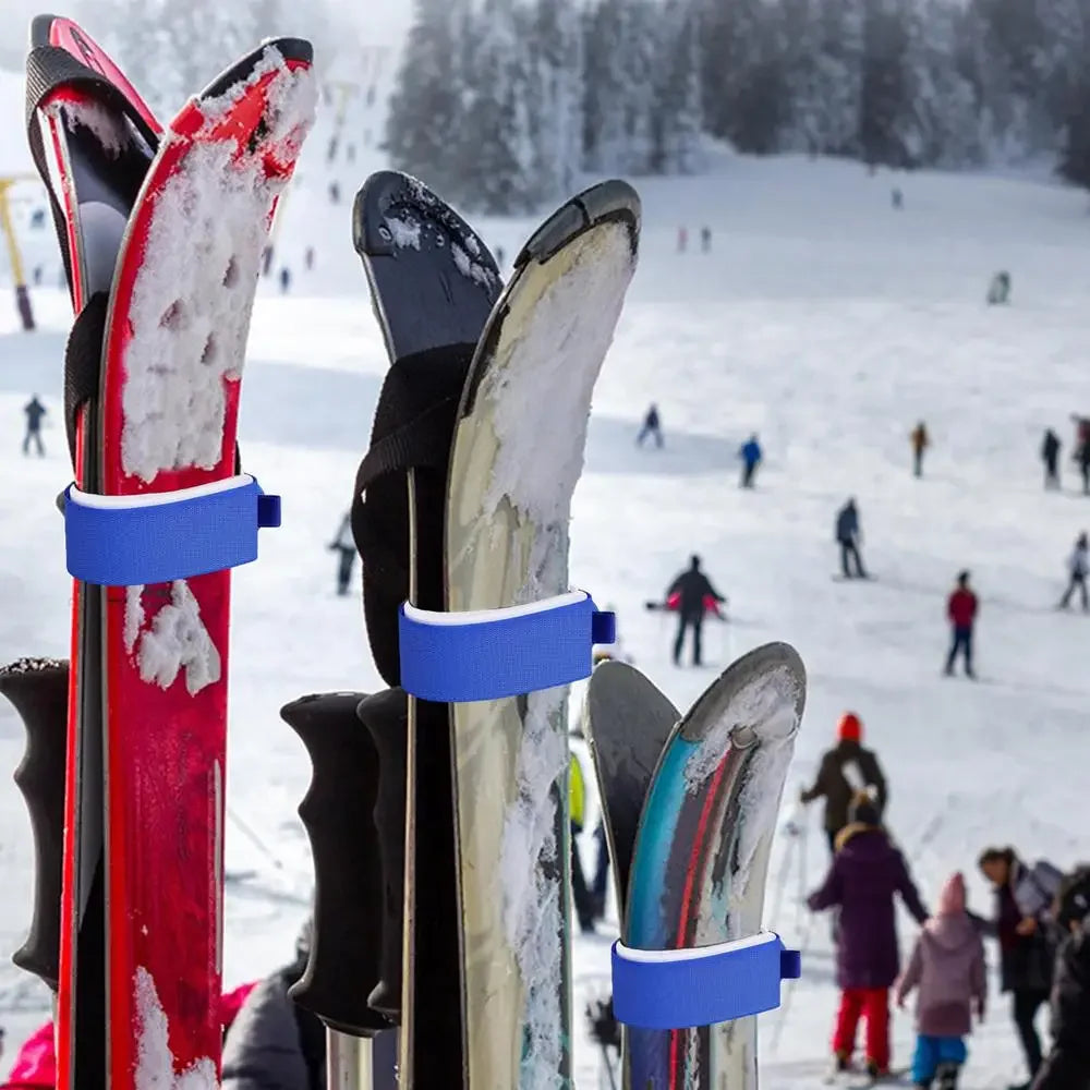 Outdoor Skis Fixing Band Ski Brake Retainer Skiing Straps Skijoring Skis Fixing Band Wrap Snowboarding Straps Sled Ski Accessary