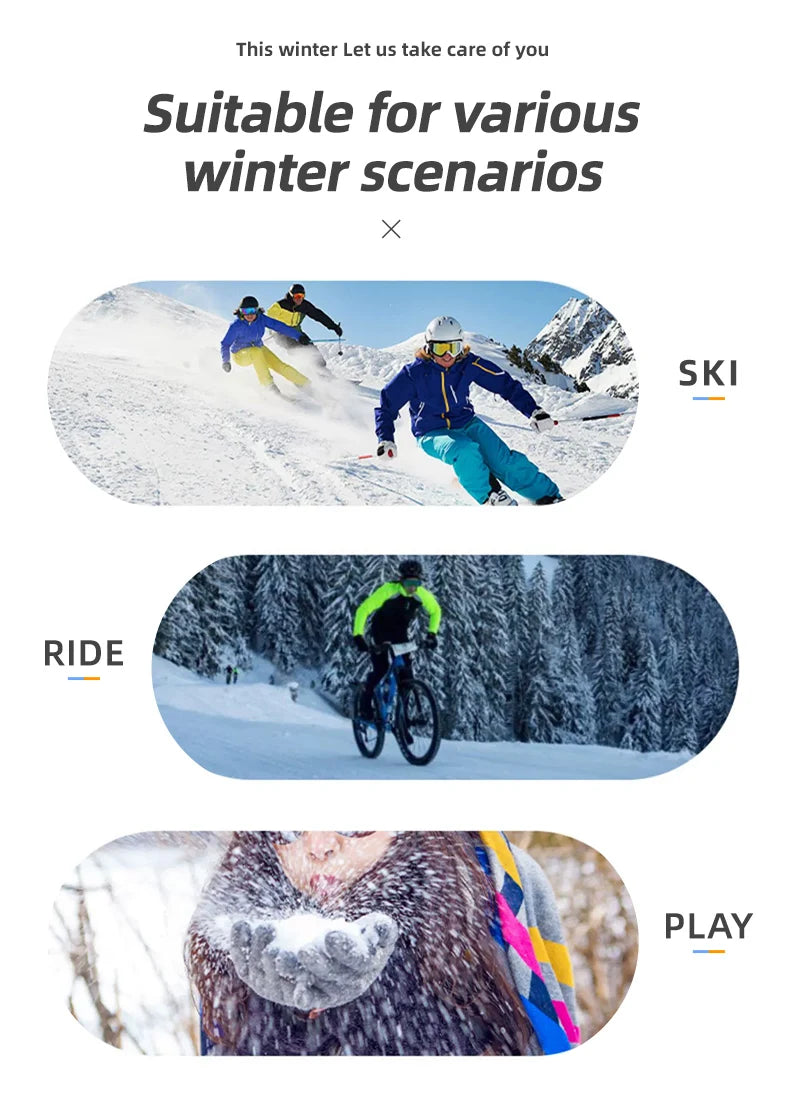 PHMAX Winter Ski Gloves Men Women Gloves Touch Cold Snowboard Motorcycle Cycle Gloves Outdoor Sports Warm Thermal Fleece Running