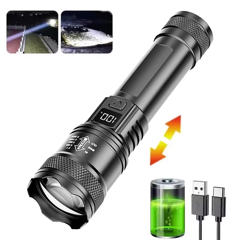 Mini LED Flashlight 1000LM USB Rechargeable COB Work Lights IPX4 Waterproof Keychain Light Lantern for Outdoor Camping Hiking