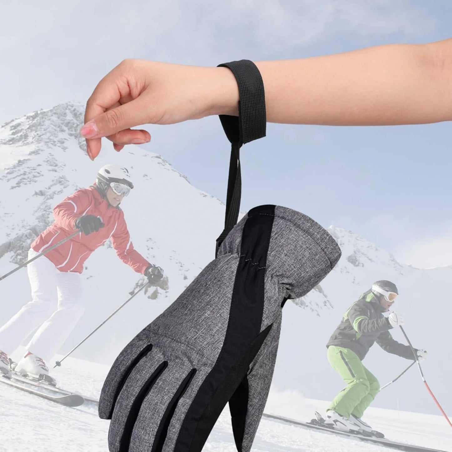 4pcs Skiing Sport Glove Safety Strap Elastic Wrist Leash Glove Strap For Ski Snowboarding Outdoor Mountaineering Accessories