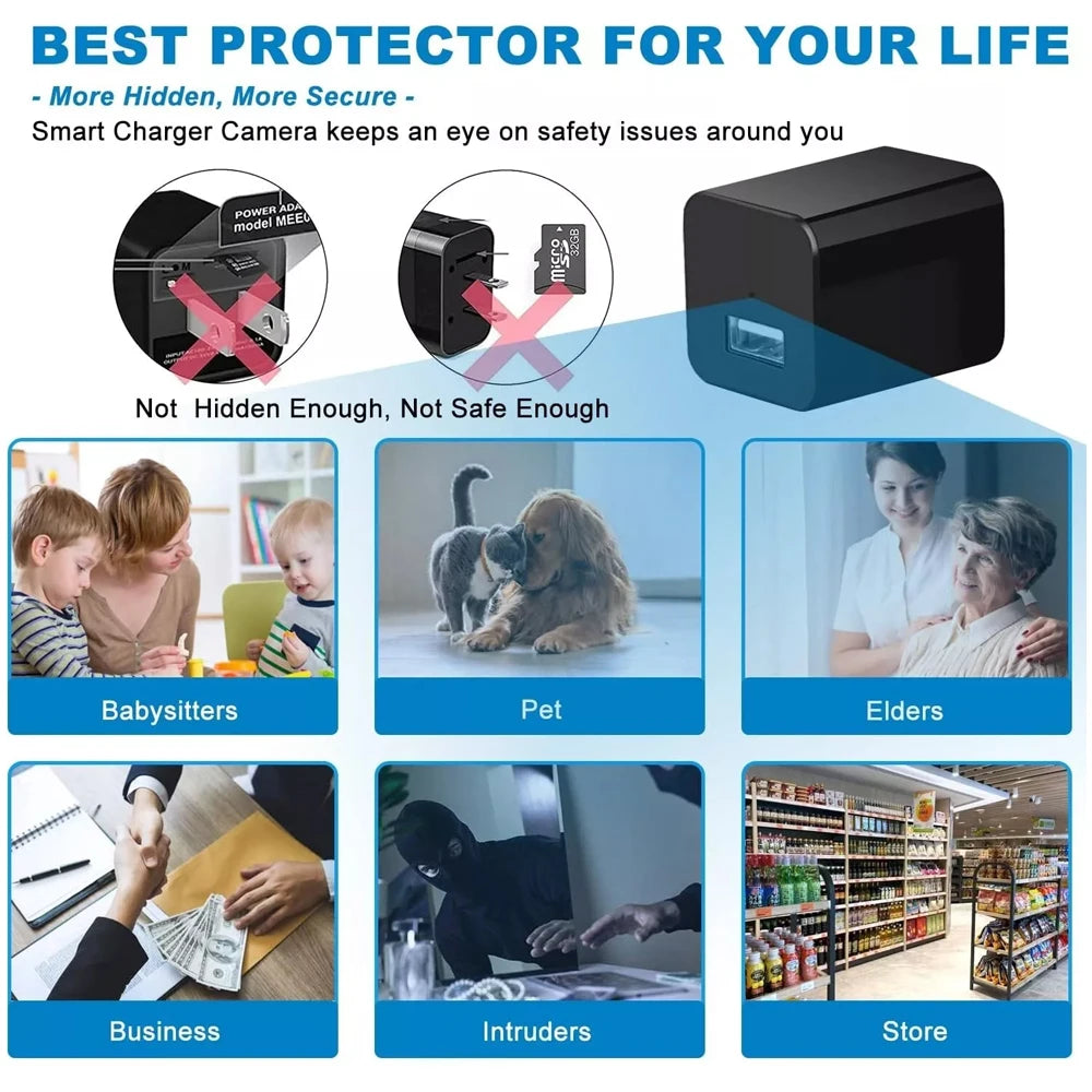1080P HD Mini Wifi Camera Invisible Espia Cam Night Vision Micro Camcorder 150° Wide Angle IP Webcam Remote Monitoring Magnetic