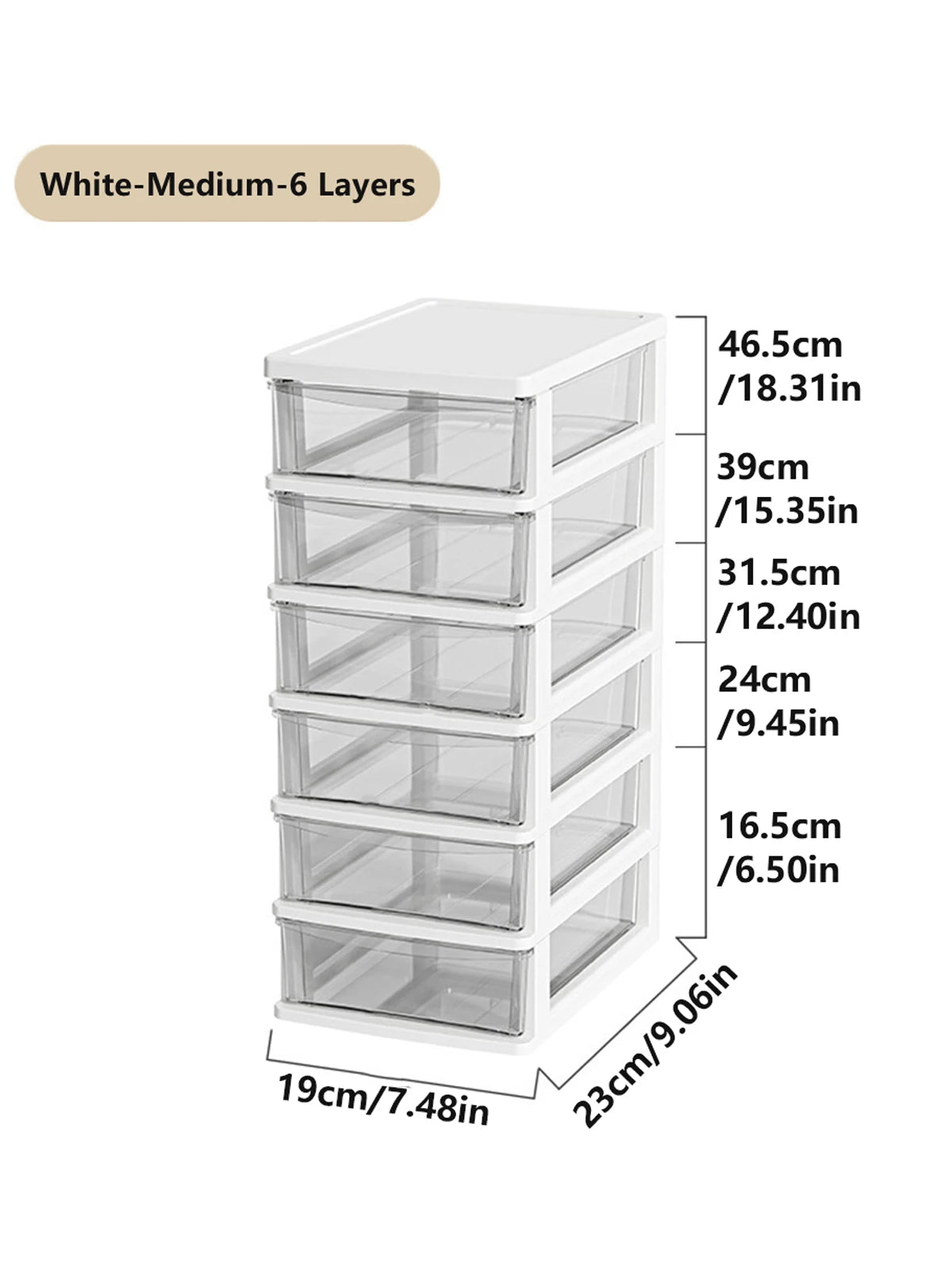 2-6Layers Medium Desktop Storage Box with Drawer Heightened Table Organizer Plastic Office storage cabinet  for home Stationery
