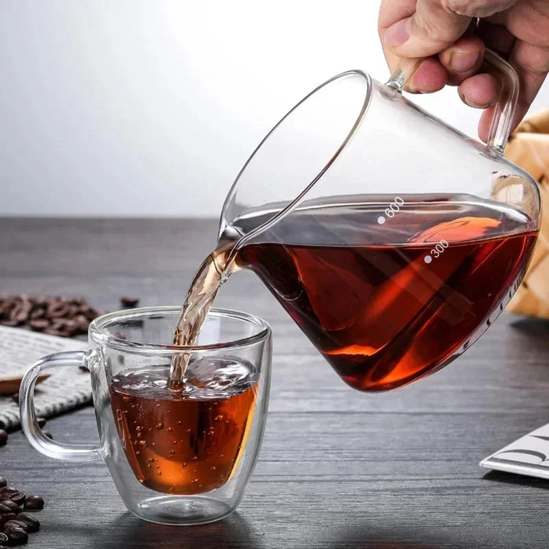 Coffee Server Glass Coffee Pot Heat Resistant Glass Kettle Sharing Pot 600/300ml Pour Over Coffee Espresso Maker Accessories