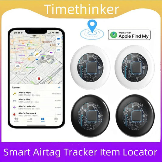 GPS Tracker Smart Tag Airtag Timethinker Bluetooth with Apple Find My APP ITag  Locator Air Tags Pet Key Finder for iOS