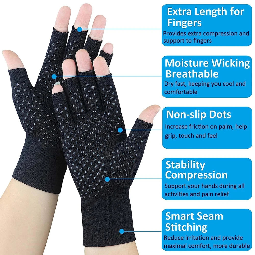 1 Pair Anti Arthritis Health Compression Therapy Gloves Rheumatoid Hand Pain Wrist Rest Sport Safety Glove Comfortable