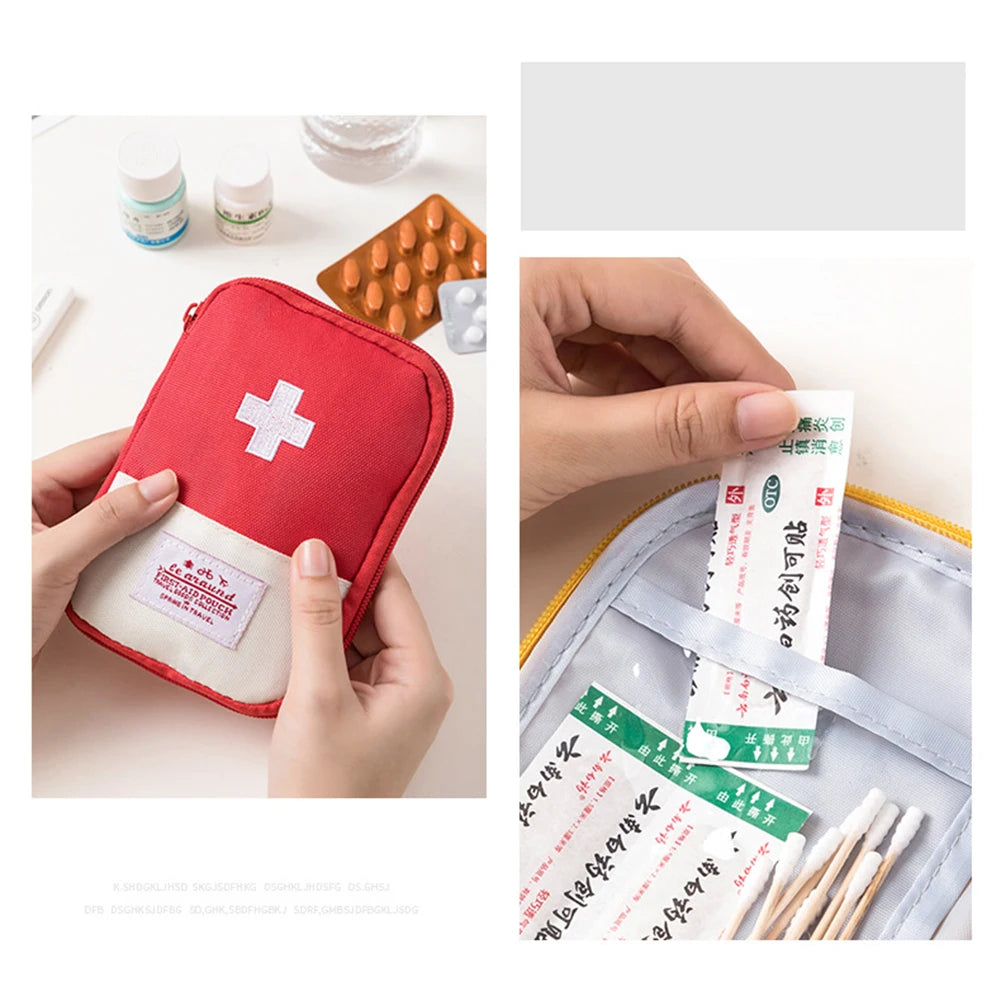 Mini First Aid Pouch Portable Small Emergency Medicine Storage Bag Medicine Bag for Outdoor Camping Hiking Home Travel Emergency