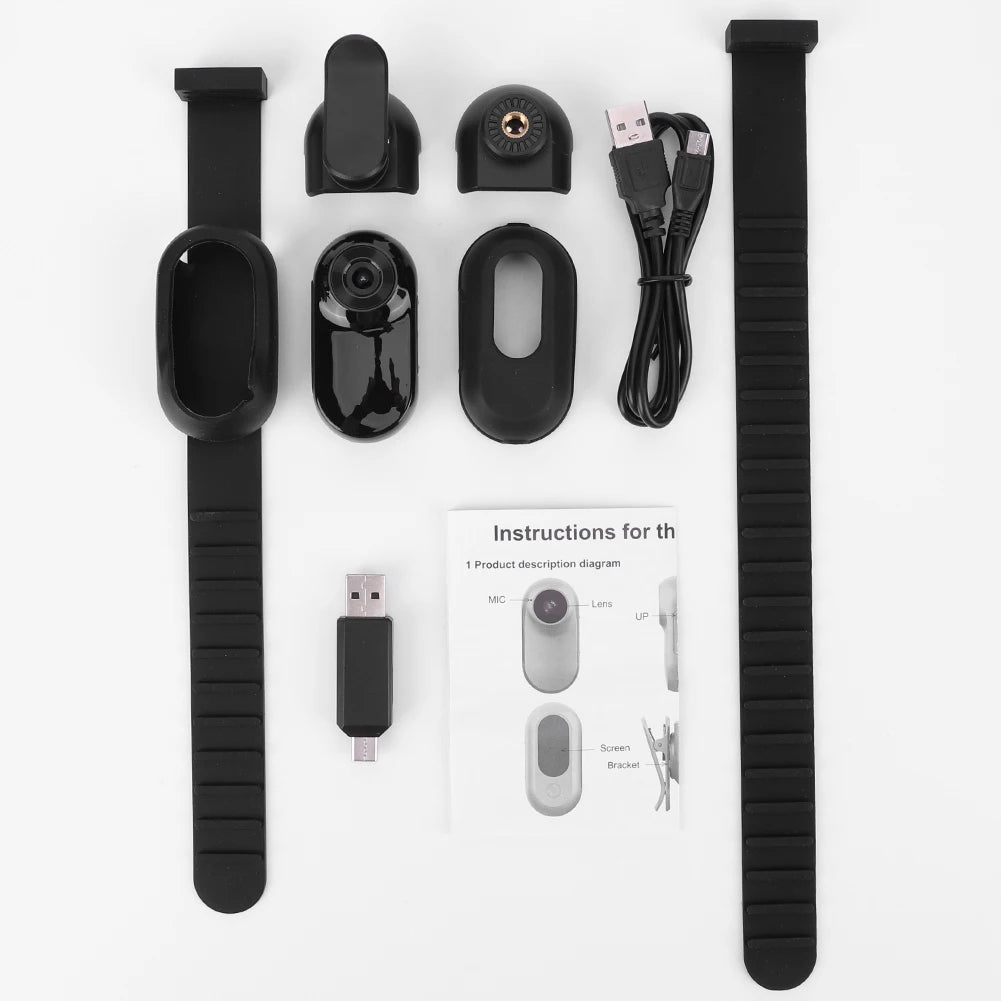 HD 1080P Wireless Collar Camera No WiFi Required Dog Cat Pet Collar Camera with Video Record Mini Body Camera for Indoor/Outdoor