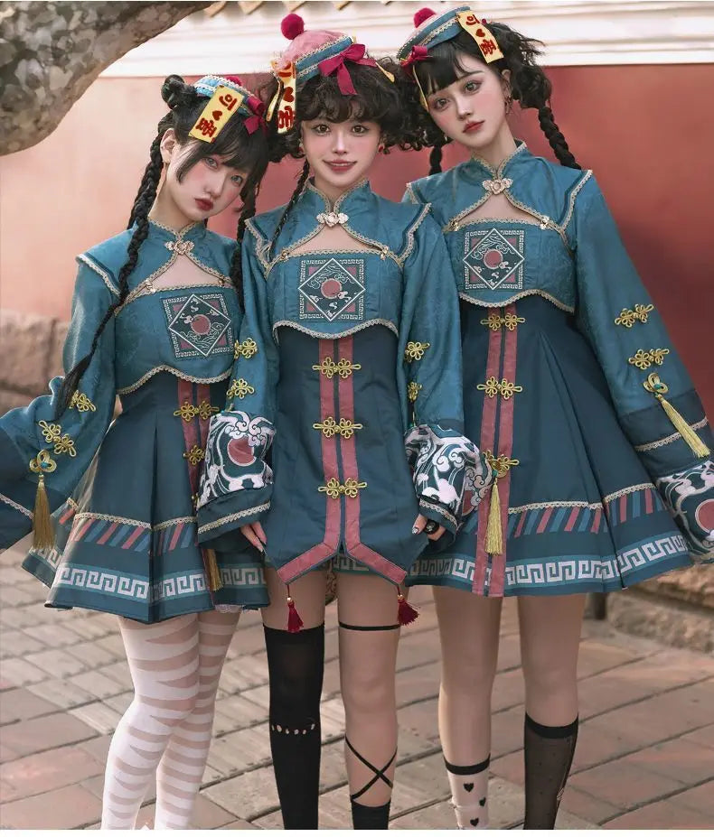 Vampire Easter Zombie Costume Cosplay Women Lolita Dress Hat Wig Anime Maid Chinese Carnival Party Gothic Clothes Skirt Outfit