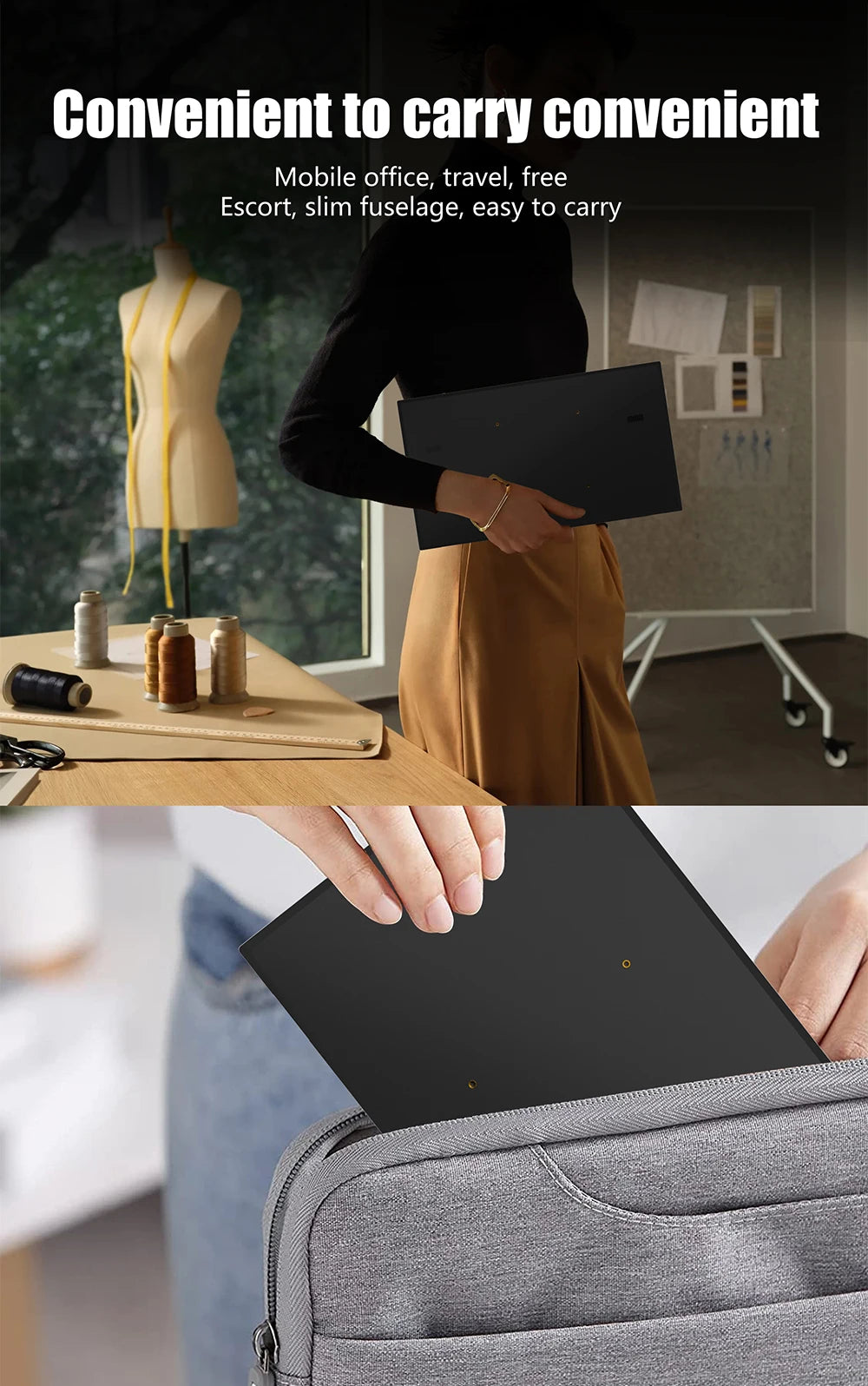 MUCAI N140-S36 Portable Display 14 Inch 60Hz Resolution 1366*768 TN Panel 250cd/㎡ Brightness 3ms Response Portable MonitorComputer MonitorsGoWisse.com