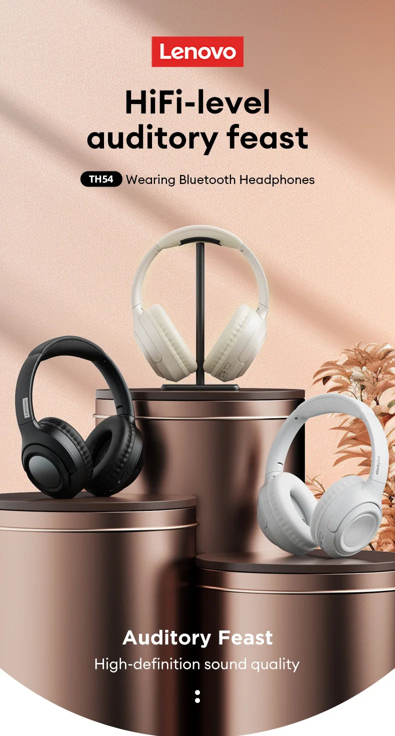 Original Lenovo TH54 Wireless Bluetooth 5.4 Earphones Long Battery Life Wearing Headphone HIFI Level Sound Quality Music Headset