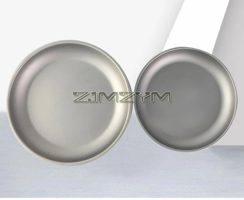Ultralight Titanium Bowl Pan Plate Dish 22cm 18.5cm Round Plate Outdoor Camping Portable Tableware for Backpacking & Camping