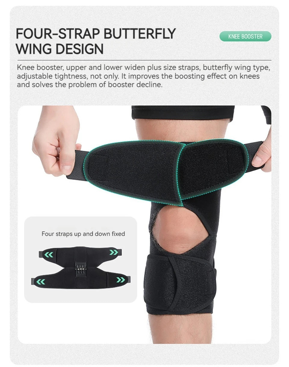 GOBYGO 1Pcs Adjustable Knee Booster Knee Brace For Patella Immobilization Squatting Knee Protector Outdoor Mountaineering Unisex