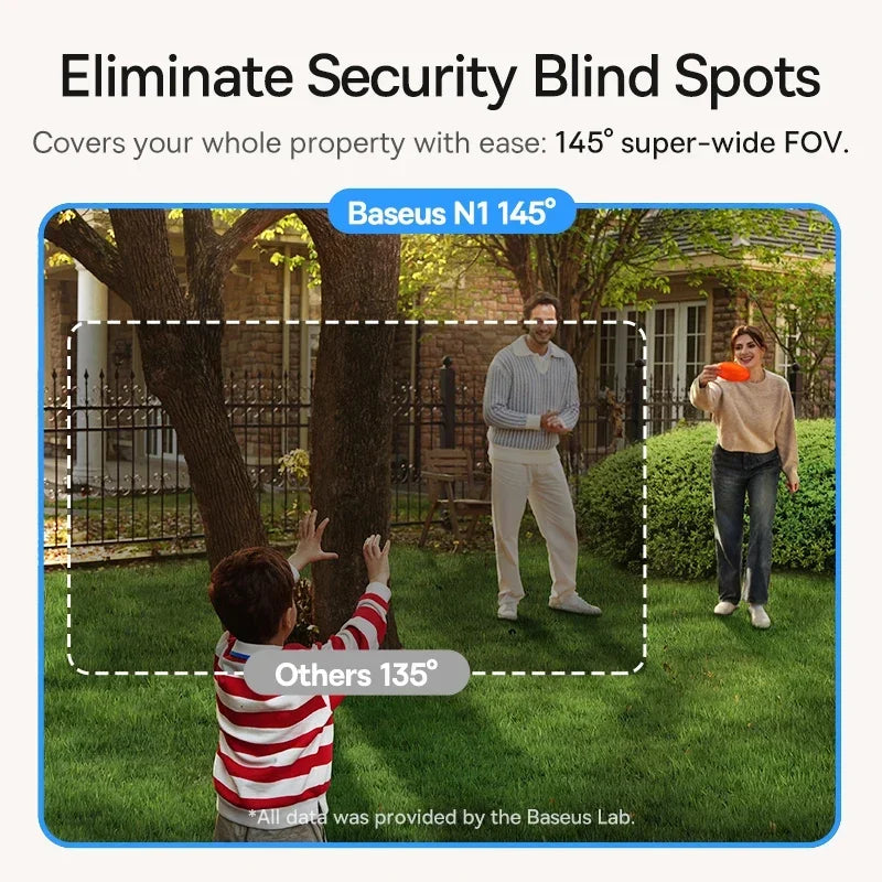 Baseus Security Protection Outdoor Camera N1 Series 2K 2-Cam Kit Wireless Home Security 210-Day Battery Life HomeKit 16TB Memory