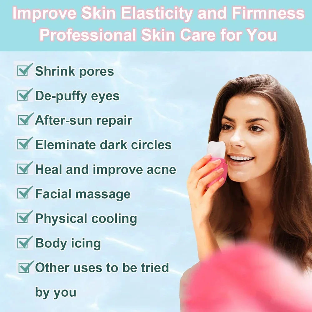 2In1 Silicone Ice Facial Roller Skin Care Beauty Lifting Contouring Tool GuaSha Roller Puffiness Skin Care Beauty Treatment Tool