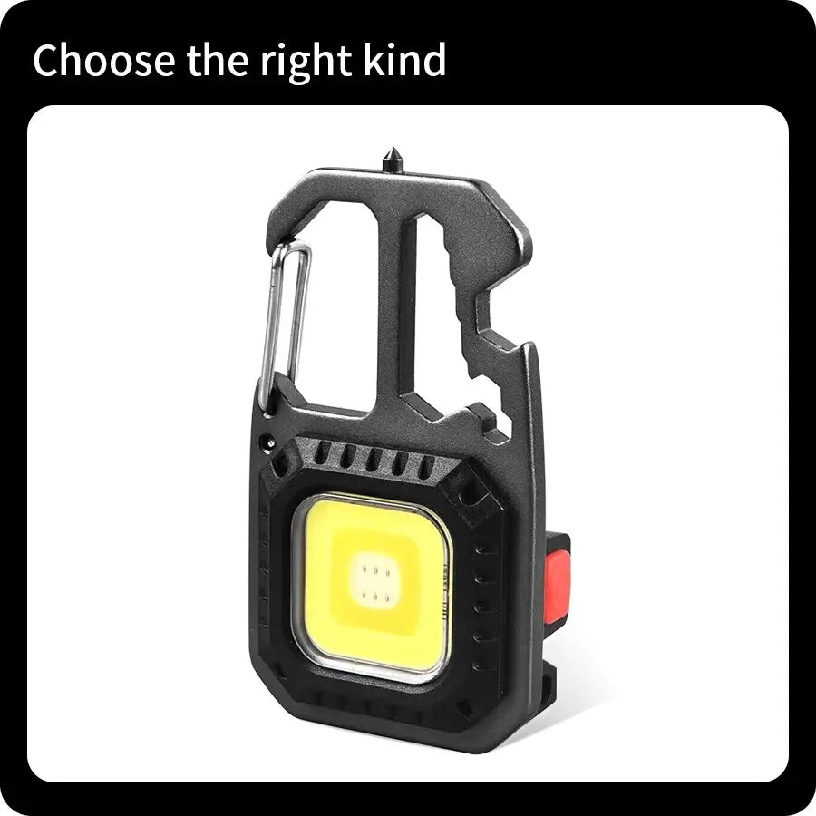 AmmToo Ultra Small Mini LED Light Rechargeable Keychain Light Outdoor Camping COB Work Light Portable Pocket Wrench Screwdriver
