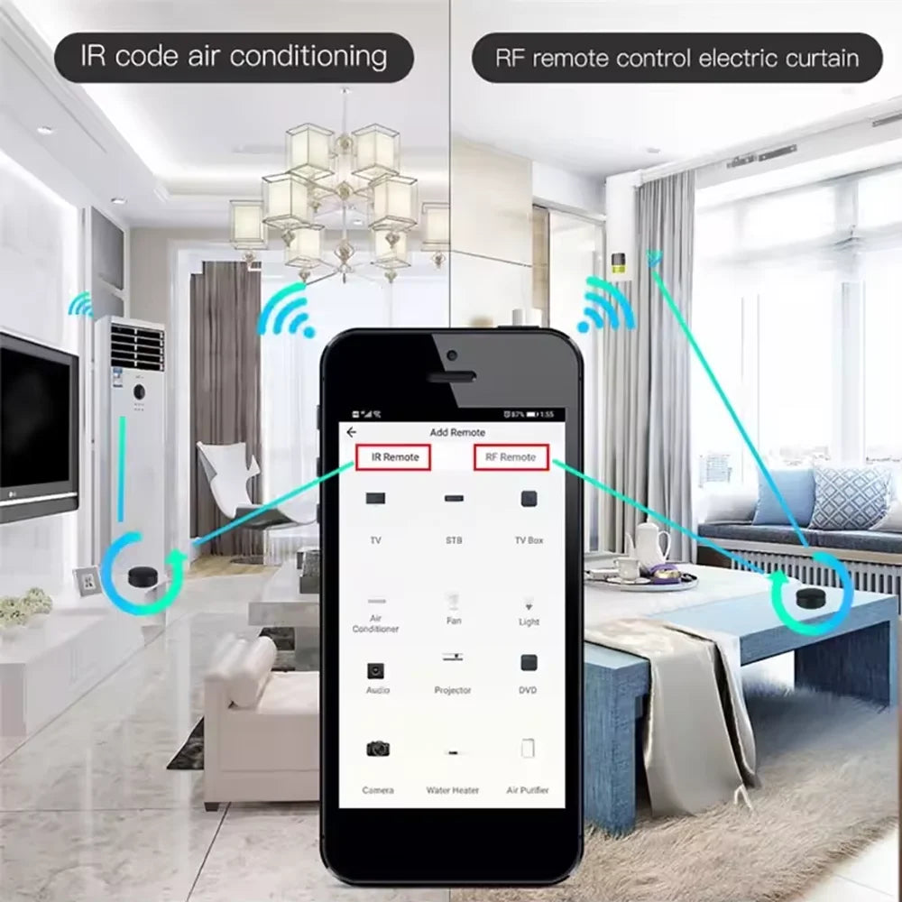 Tuya WiFi RF IR Remote Control 433MHz Smart Life APP Voice Control Smart Home Infrared Controller ALL TV Support Alexa Google
