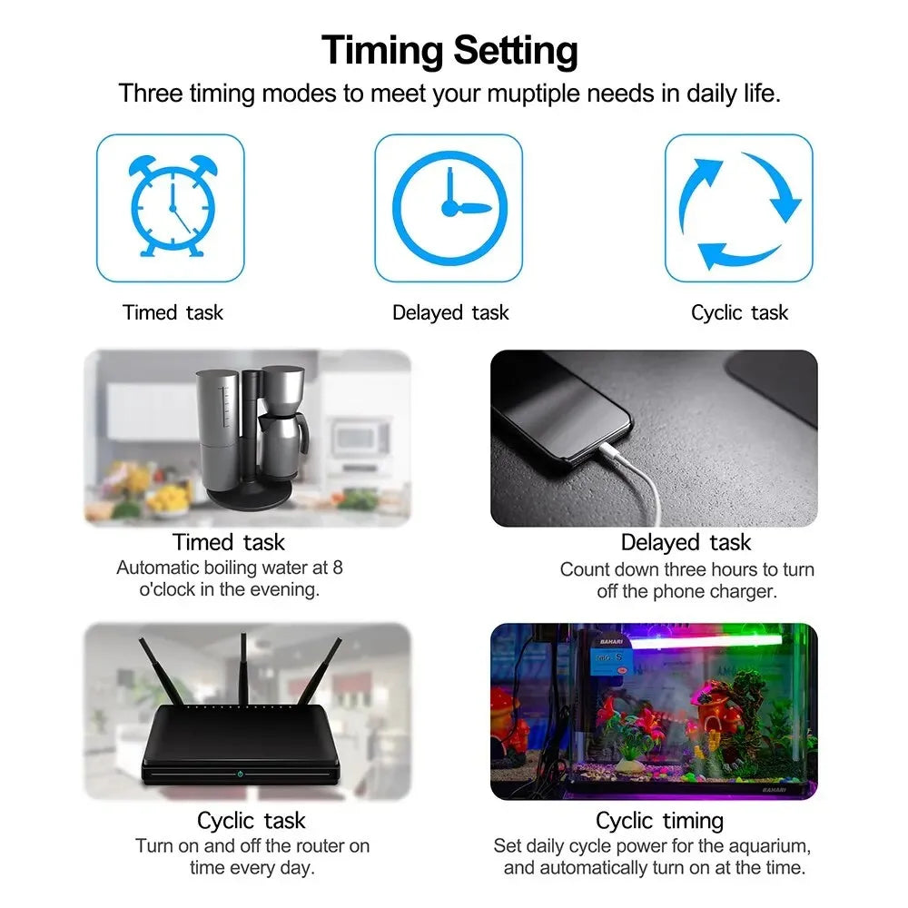 EWelink WiFi Smart Socket With Power Monitoring Smart Plug Timing Voice Control Work with Alexa Google Home Yandex Маруся