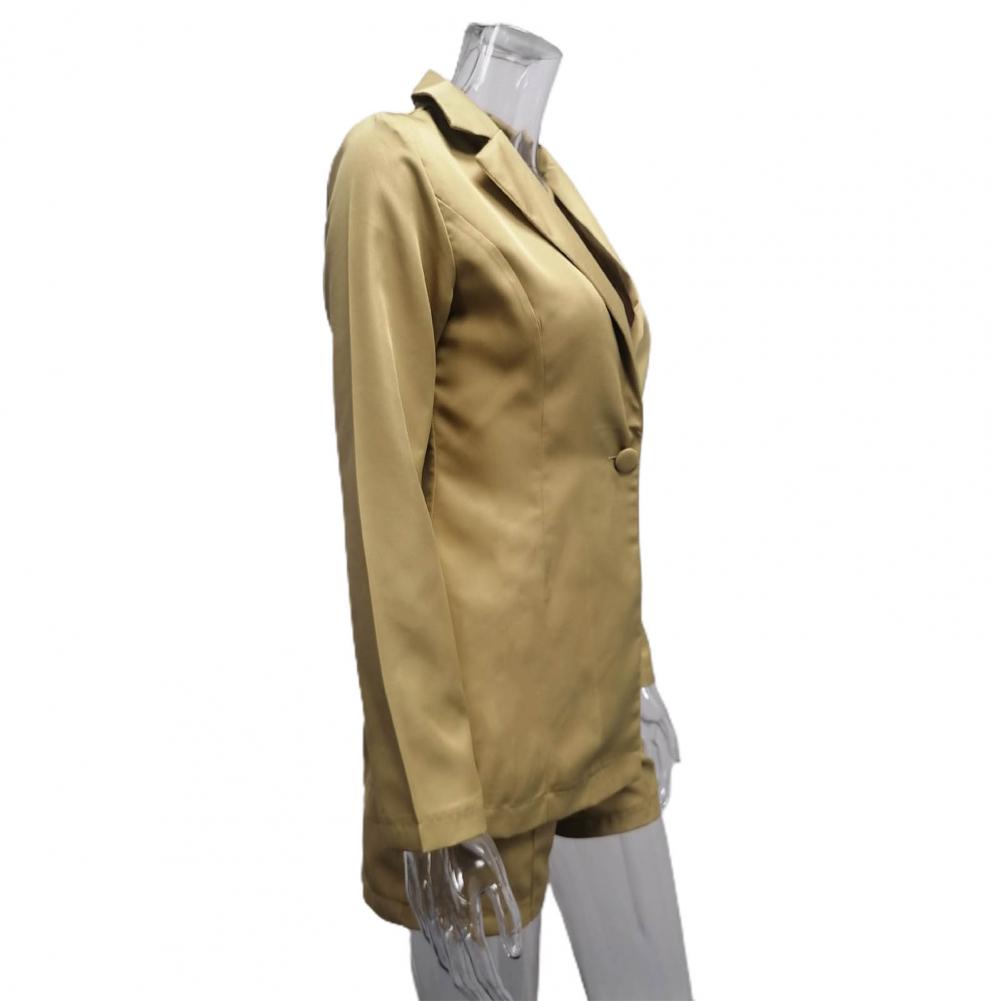 Women Suit Coat Single Button Lapel Deep V Neck Solid Color Formal Business OL Commute Lady Coat Jacket Slim Fit Blazer