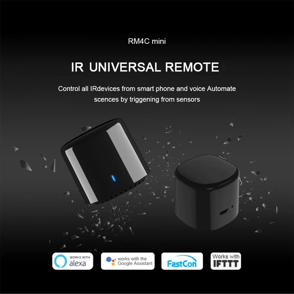 BroadLink RM4 BestCon RM4C mini Wi-Fi Smart Universal Remotefor Air Conditioner TV Voice Control with Google Home & Alexa HUB