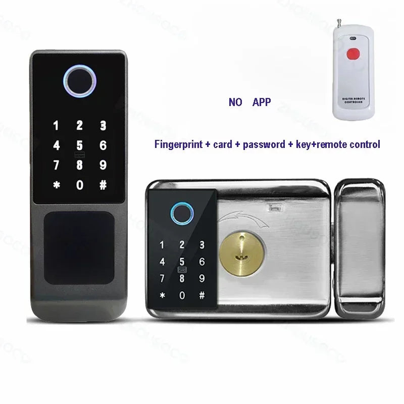 Tuya Wifi Waterproof Outdoor Smart Door Lock TTLock App Fingerprint Lock Card Code Remote Unlock Keyless Digital Electronic Lock