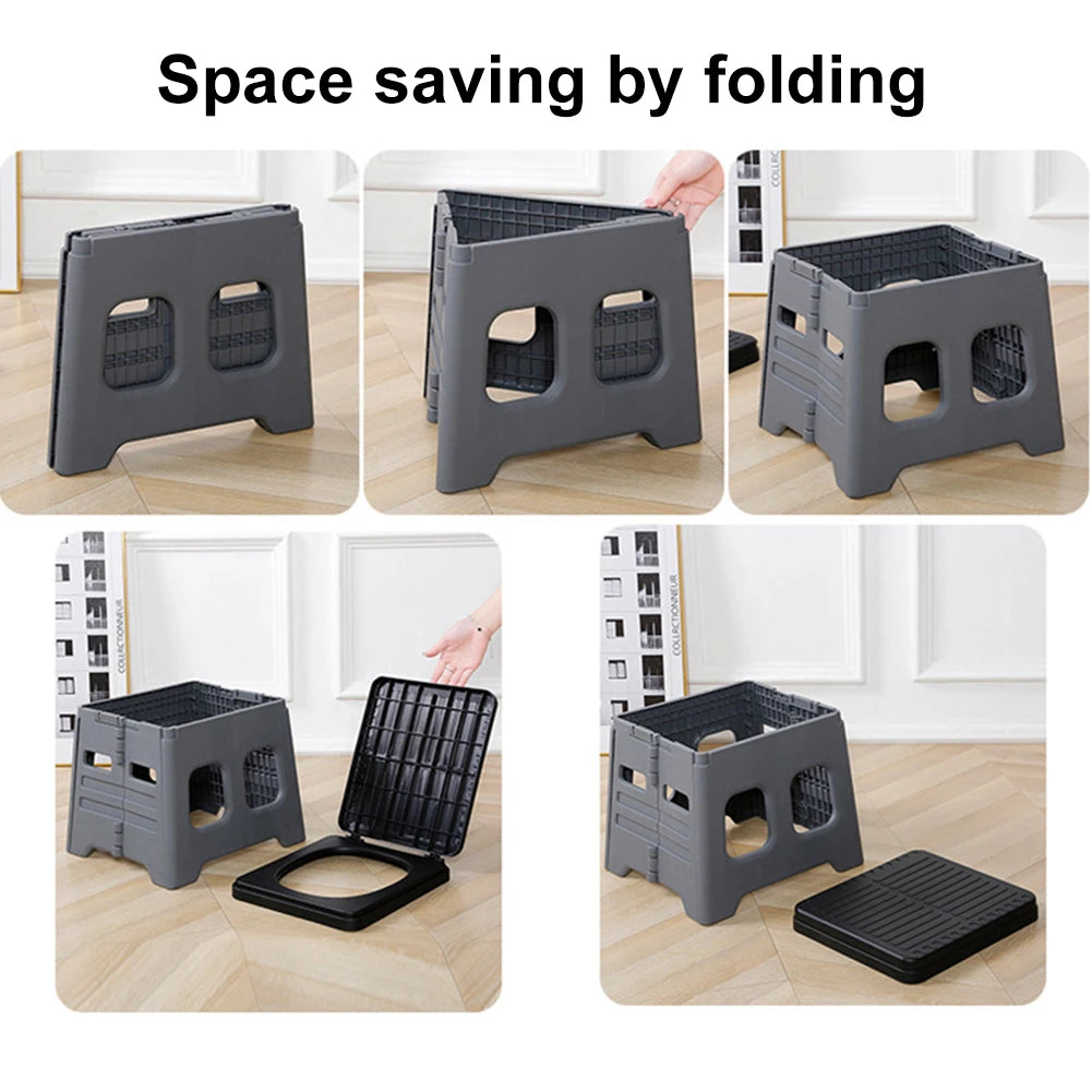 Portable Camping Toilet with Lid Foldable Outdoor Camp Toilet Multifunctional Folding Truck Toilet for Emergencies Car Outdoor