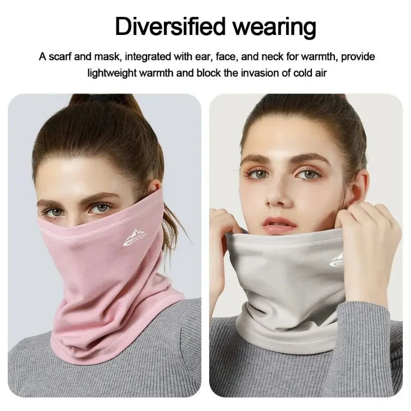 Winter Outdoor Cycling for Both Men and Women, with Plush Warm and Windproof Headscarves and Neck Covers for Face Protection