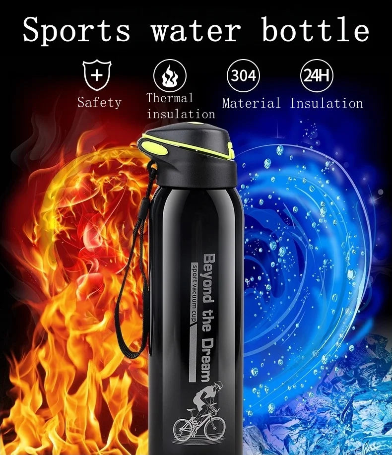 500ml Vacuum Stainless Steel Bicycle Water Bottle Thermal Insulation Cold Cup Cycling Accessories Bike Kettle for Hot Cold Drink