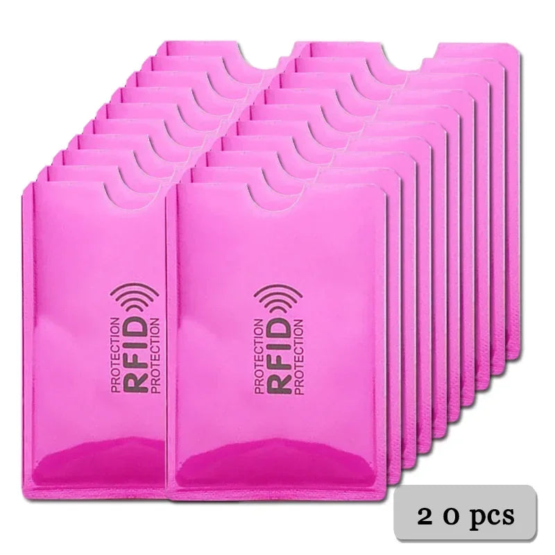 5/10/20pcs Portable Anti Rfid Wallet Blocking Reader Lock Bank Card Holder Id Bank Card Case Protection Metal Credit Card Holder