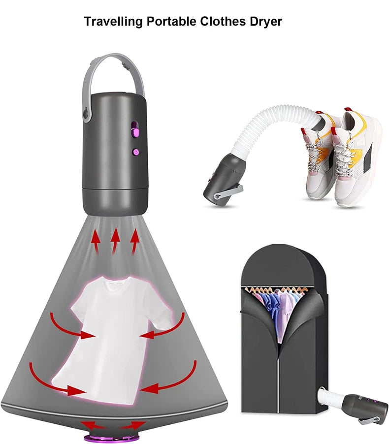 110V 220V Portable Electric Clothes Shoes Dryer Mini Cloth Drying Machine for Travel Dorms Hotel 500W Foldable Clothes Dryer