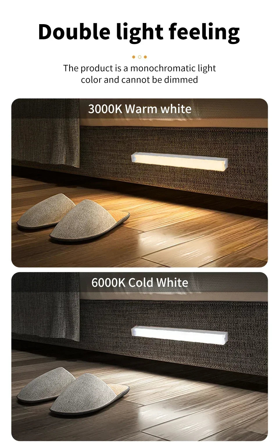 Wireless LED Motion Sensor Cabinet Light USB Rechargeable Led Night Light Cabinet Wardrobe Magnetic LampUnder Backlight For Room