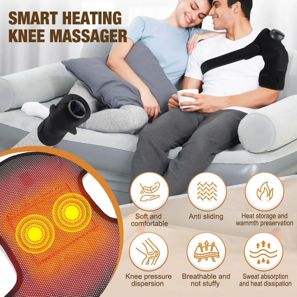 Electric Heating Shoulder Brace LED Display Vibration Shoulder Massage Support Belt Strap For Joint Brace Care Muscle Relaxation