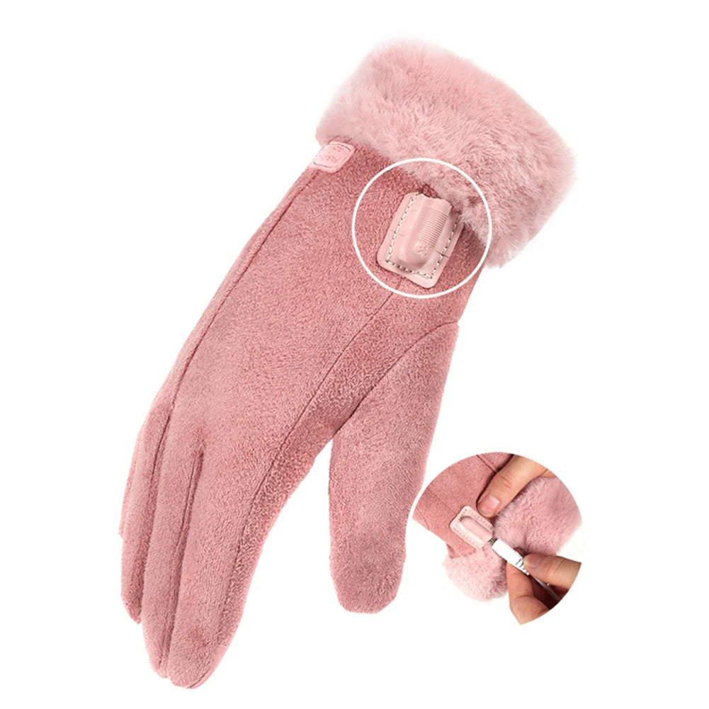 Heated Full Finger Mittens Touch Screen USB Warm Hand Heating Gloves Windproof Constant Temperature for Skiing Riding Hiking