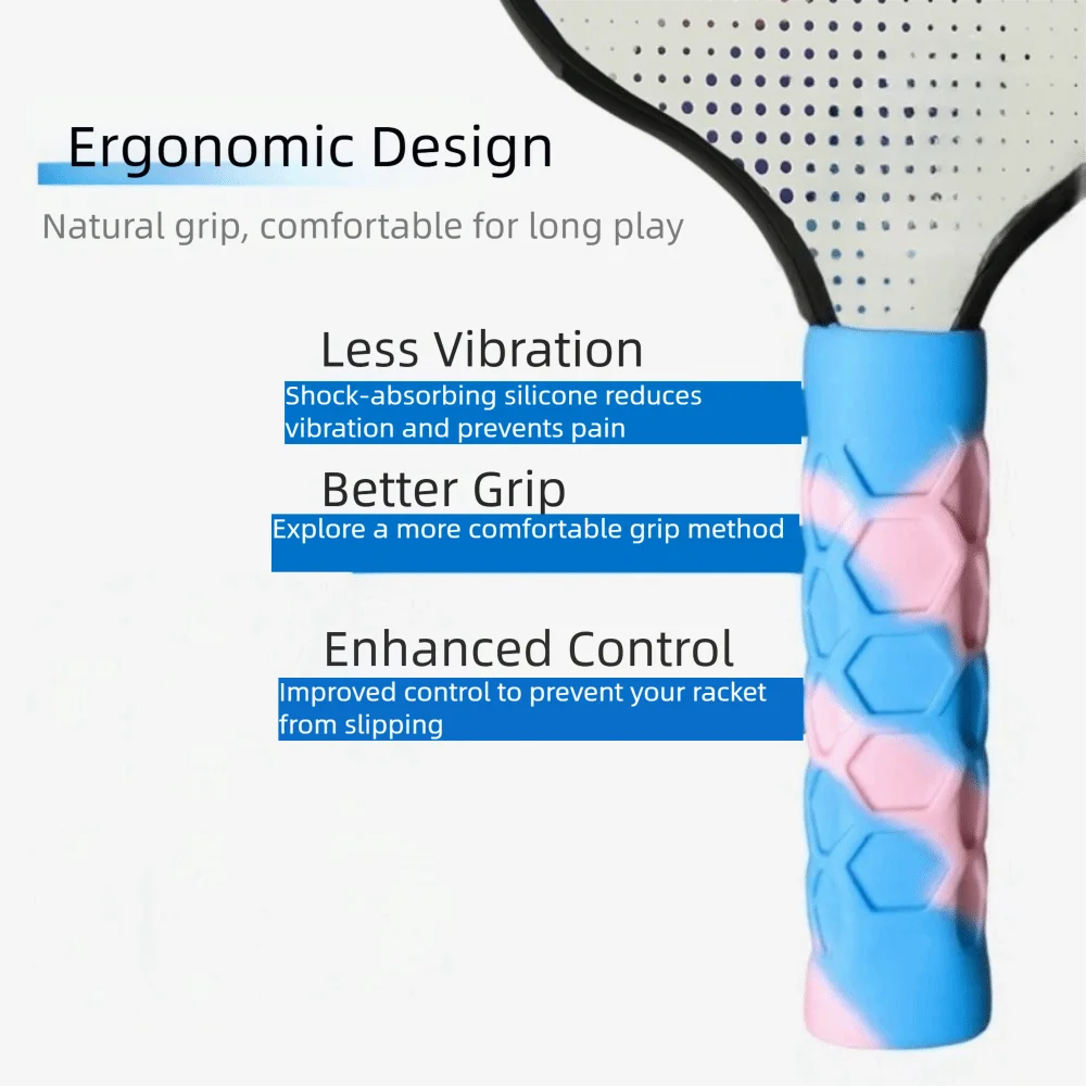 High Elastic Pickleball Racket Handle Sleeve Non-Slip Shock Absorption Pickleball Racket Grip Cover Octagonal Honeycomb