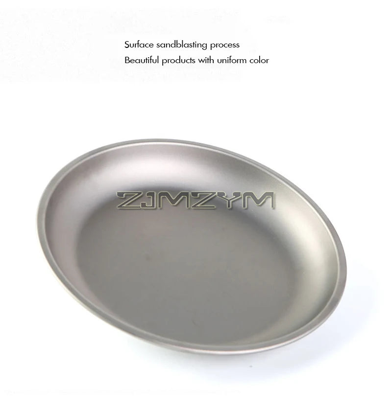 Ultralight Titanium Bowl Pan Plate Dish 22cm 18.5cm Round Plate Outdoor Camping Portable Tableware for Backpacking & Camping
