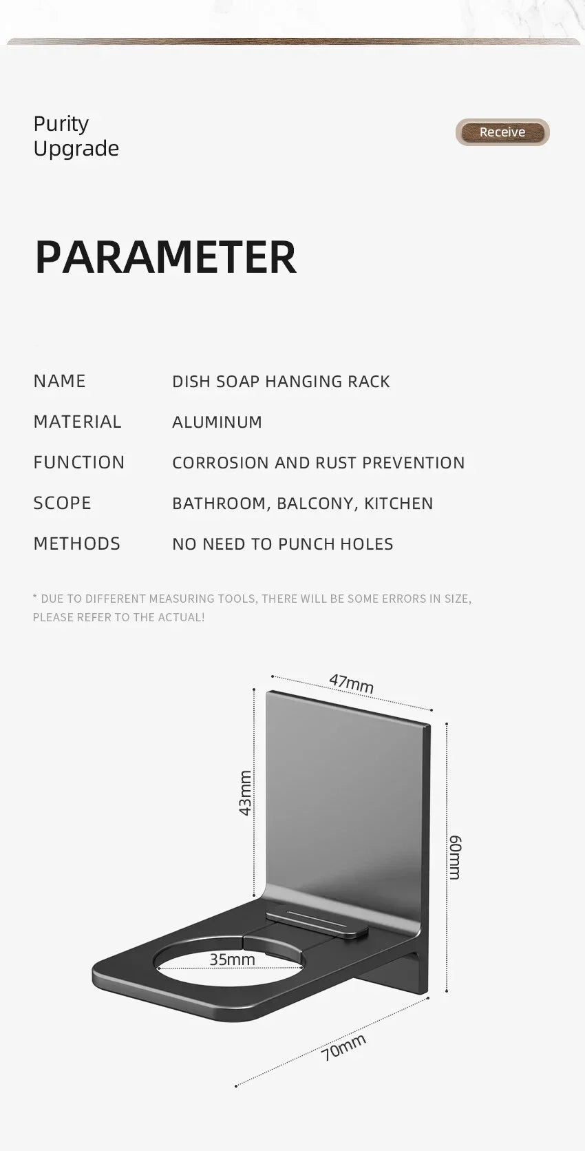 2025 Space Aluminum Shower Gel Bottle Rack Adjustable Shampoo Hanger Hook No Drill Wall Mounted Universal Soap Dispenser Holders