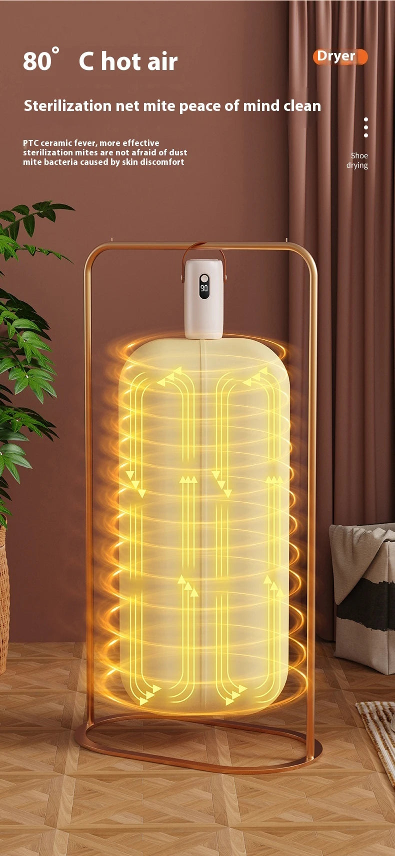 Portable Clothes Dryer Compact Electric Drying Machine for Home Foldable Clothes Dryer Convenient clothing drying in dormitories