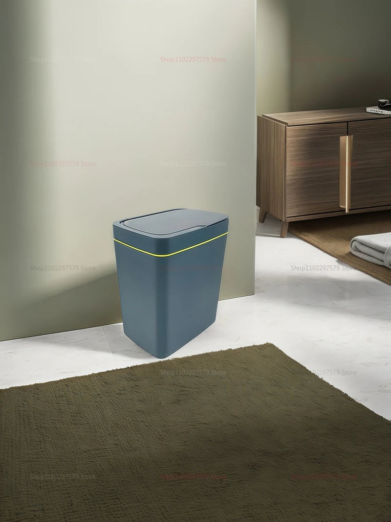 15L Non-Contact Smart Sensor Trash Can Automatic Bagging Electric Bathroom Kitchen Smart Waste Bin for Home Office White