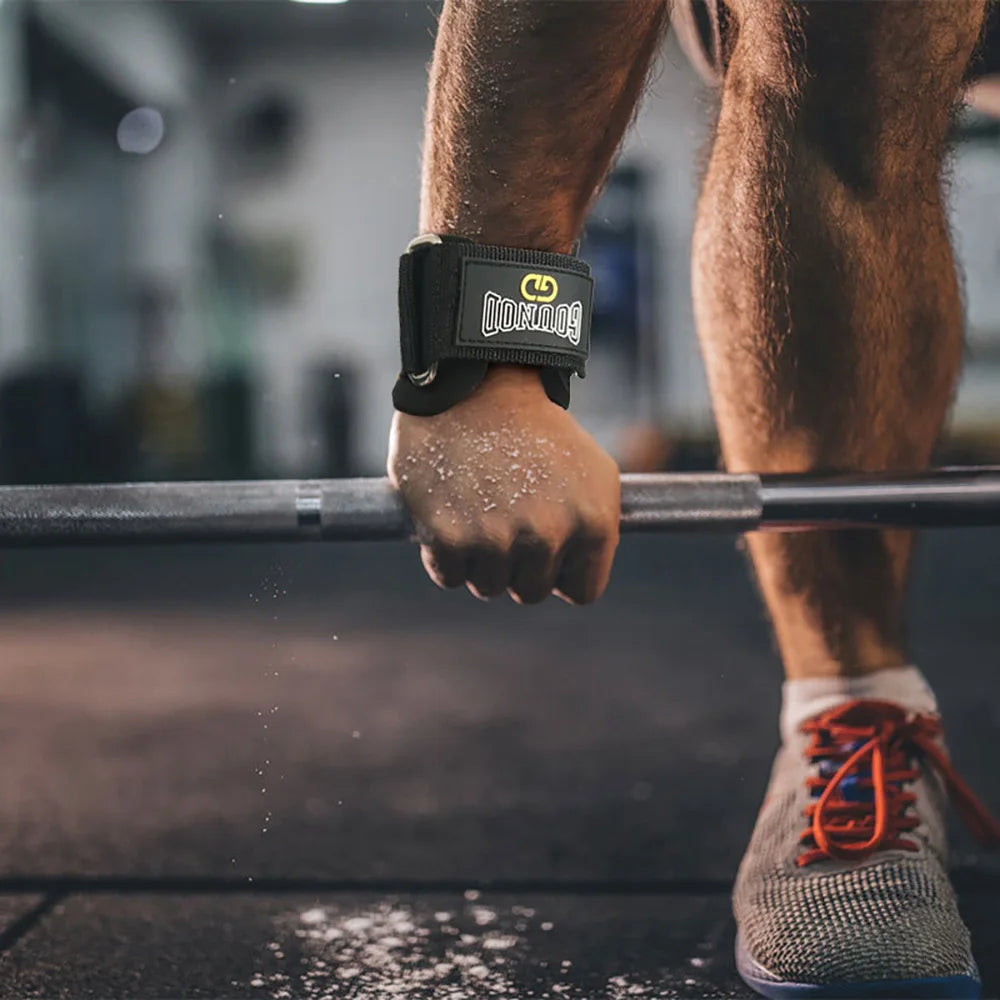 Wrist Straps for Weightlifting Double Layers Cow Leather Gloves Women Men Deadlift Maximum Grip Support Bench Press Pull-up F18